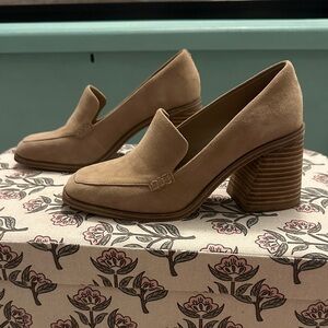 Vince Camuto Suede Loafers with Block Heel